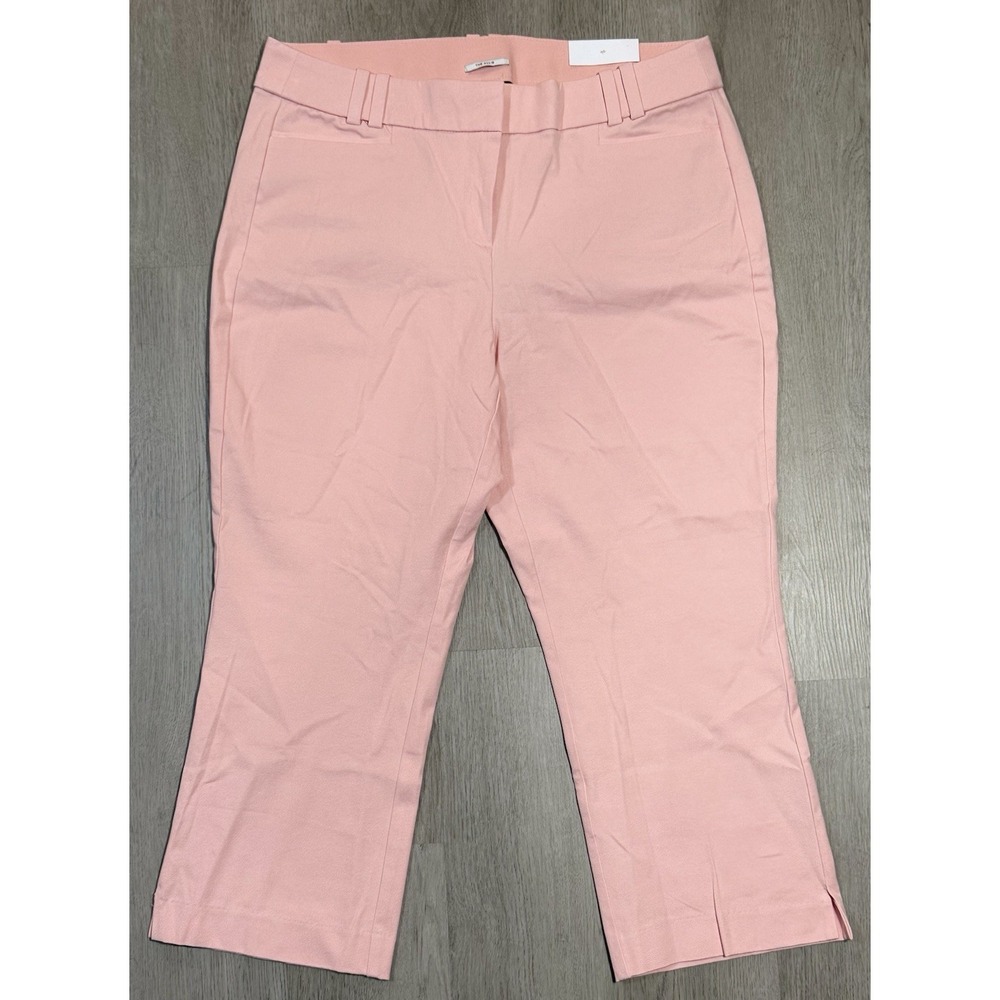 Lane Bryant The Allie Skinny Crop Pants Women 14 Pink Dress Smart Stretch NWT